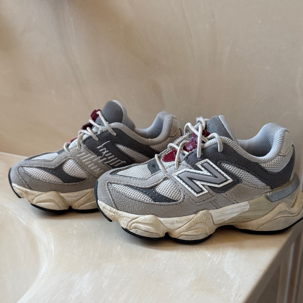 New Balance Kids' Gray and White Sneakers